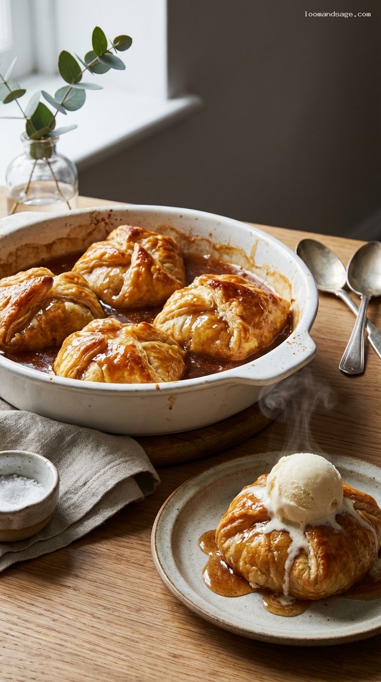 Jammy Baked Apple Dumplings in Cinnamon Syrup