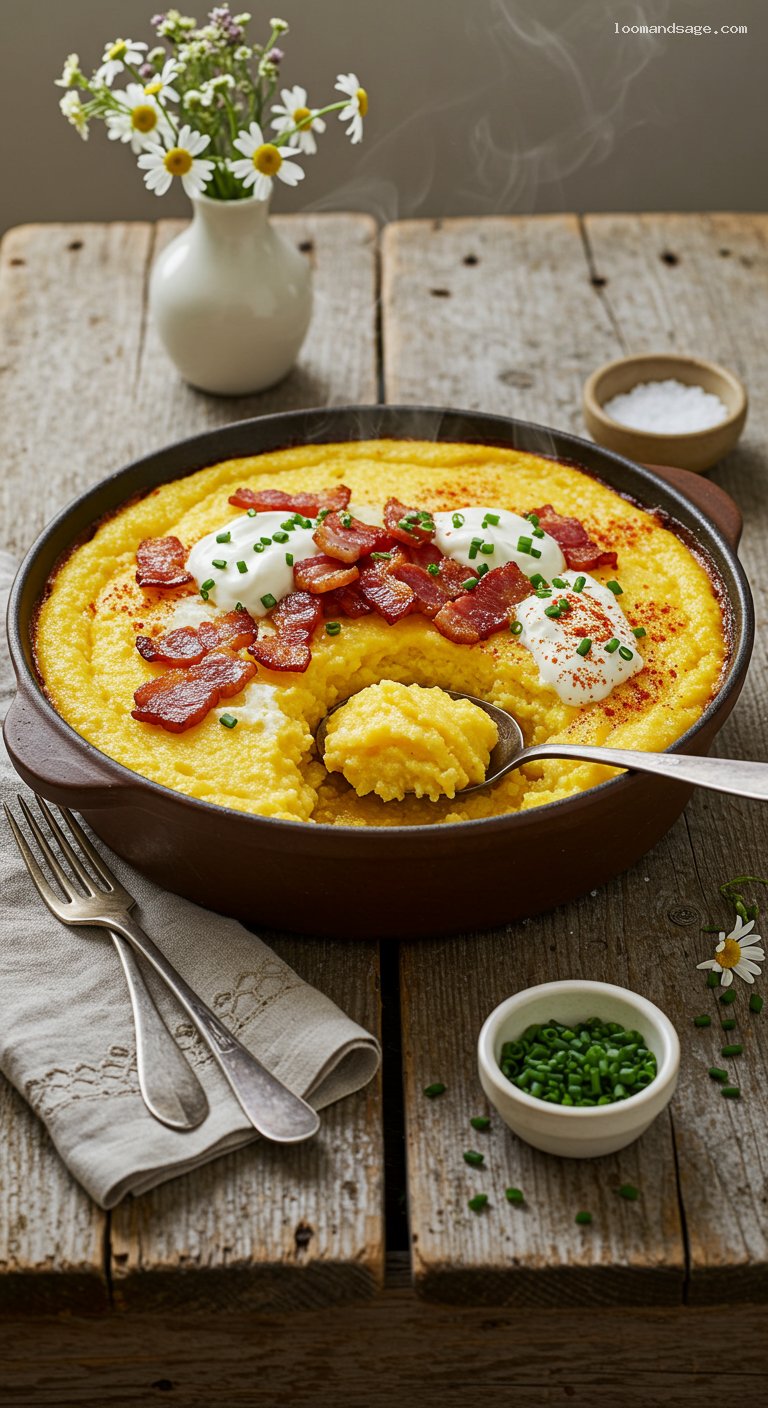 Juhtúrós Puliszka with Sheep’s Cheese and Bacon Cracklings