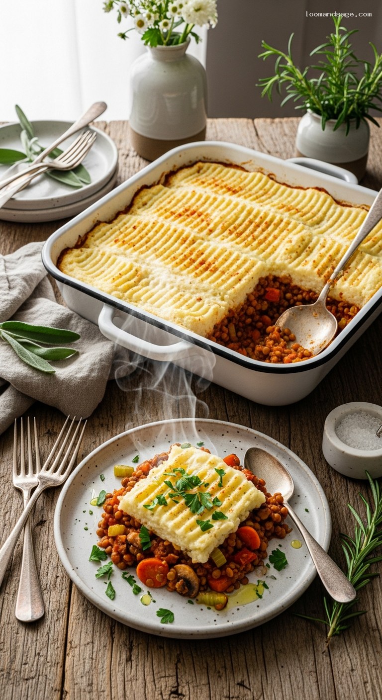 Lentil Shepherd’s Pie with Cauliflower Mash