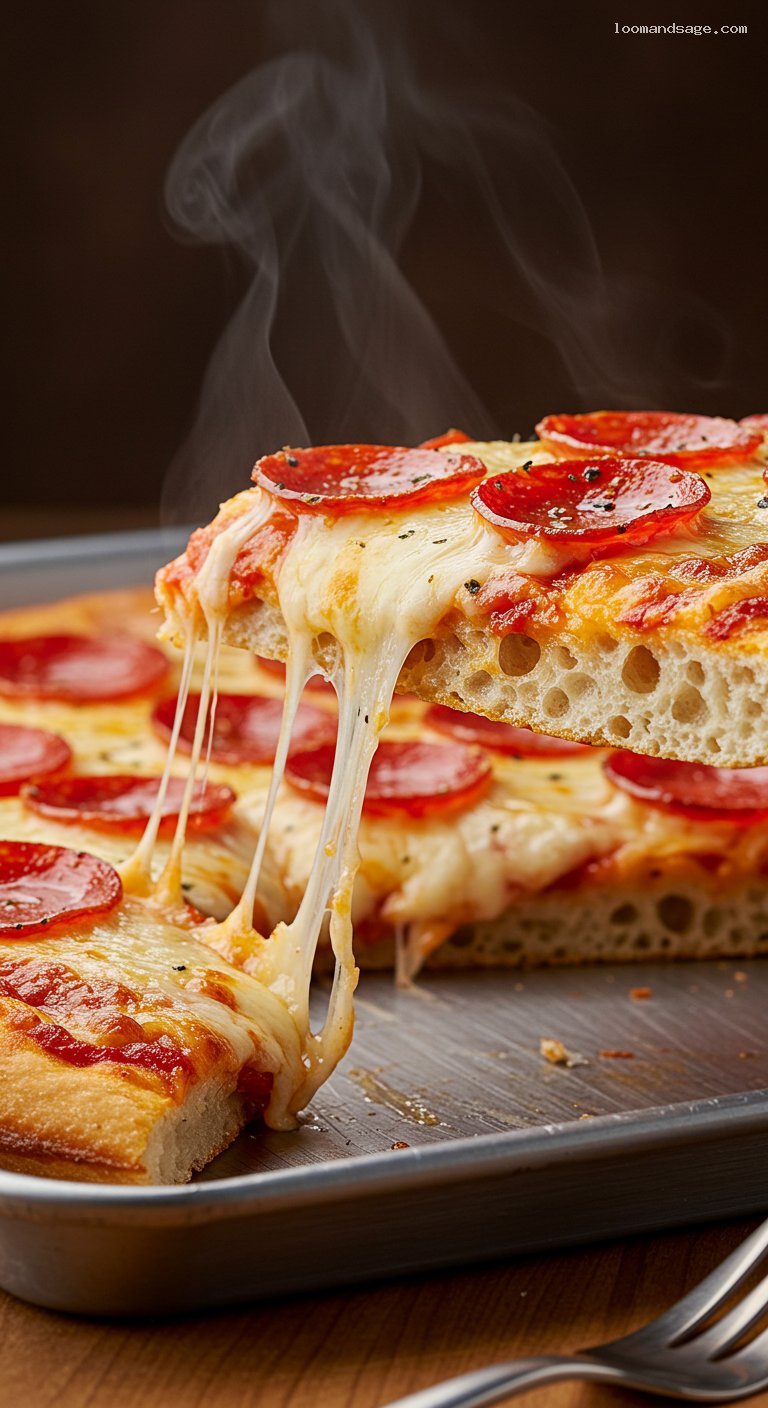 Little Caesars Deep Dish Pepperoni Copycat Recipe – Closeup