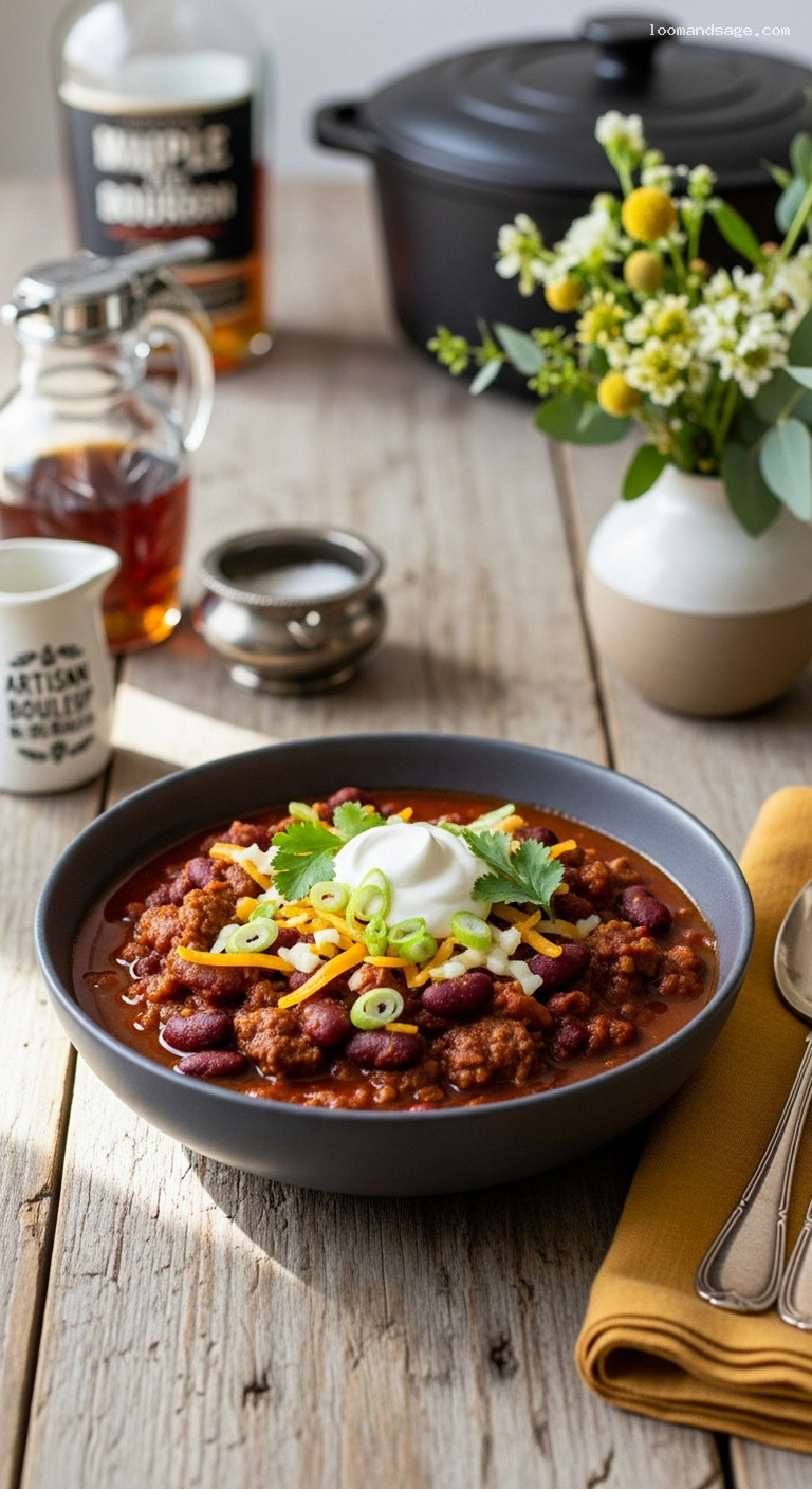 Maple-Bourbon Chili with Smoky Sweet Heat