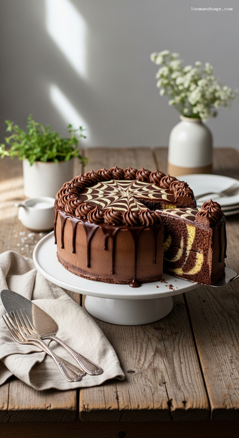 Marble Cake With Chocolate Ganache