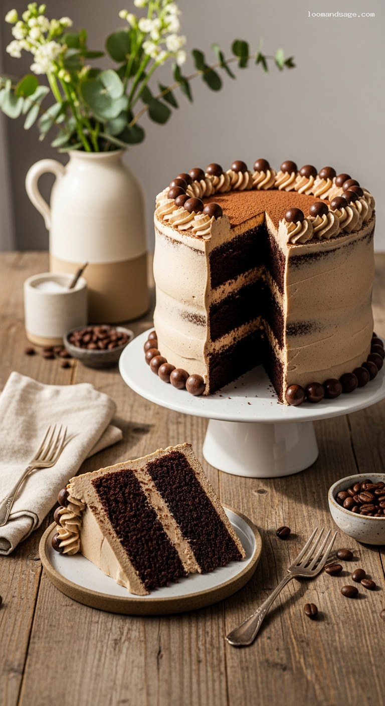 Mocha Layer Cake with Coffee Buttercream Frosting