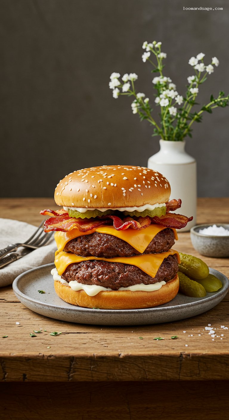 Monster Thickburger Copycat with Bacon and Cheese