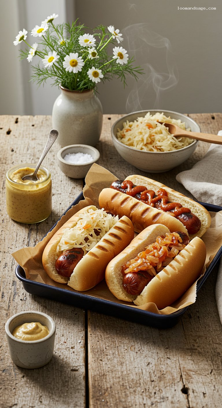 Nathan’s-Style Griddled Beef Franks with Mustard and Sauerkraut