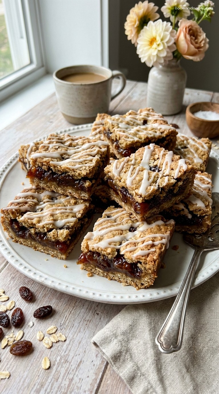 Old-Fashioned Glazed Spiced Raisin Bars