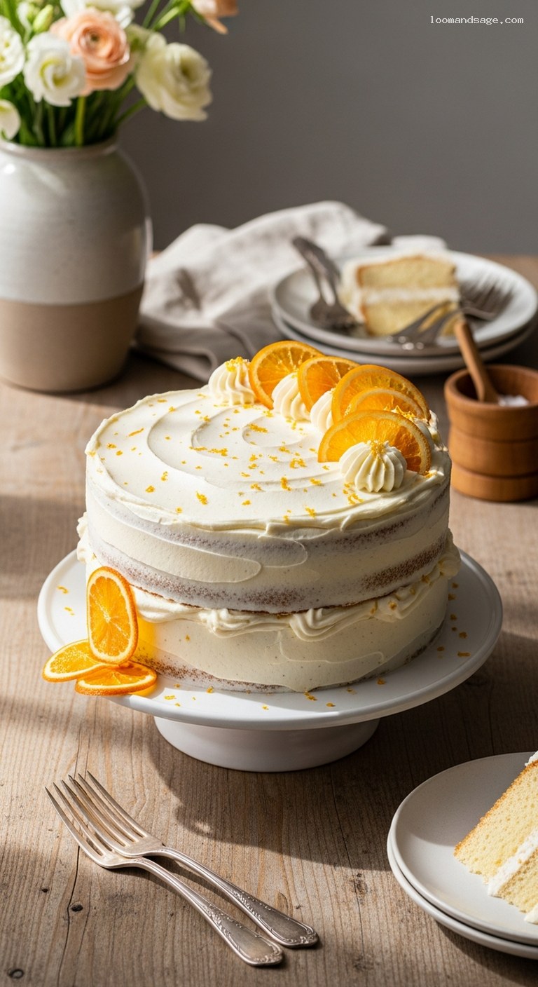 Orange Creamsicle Cake With Vanilla Buttercream Frosting