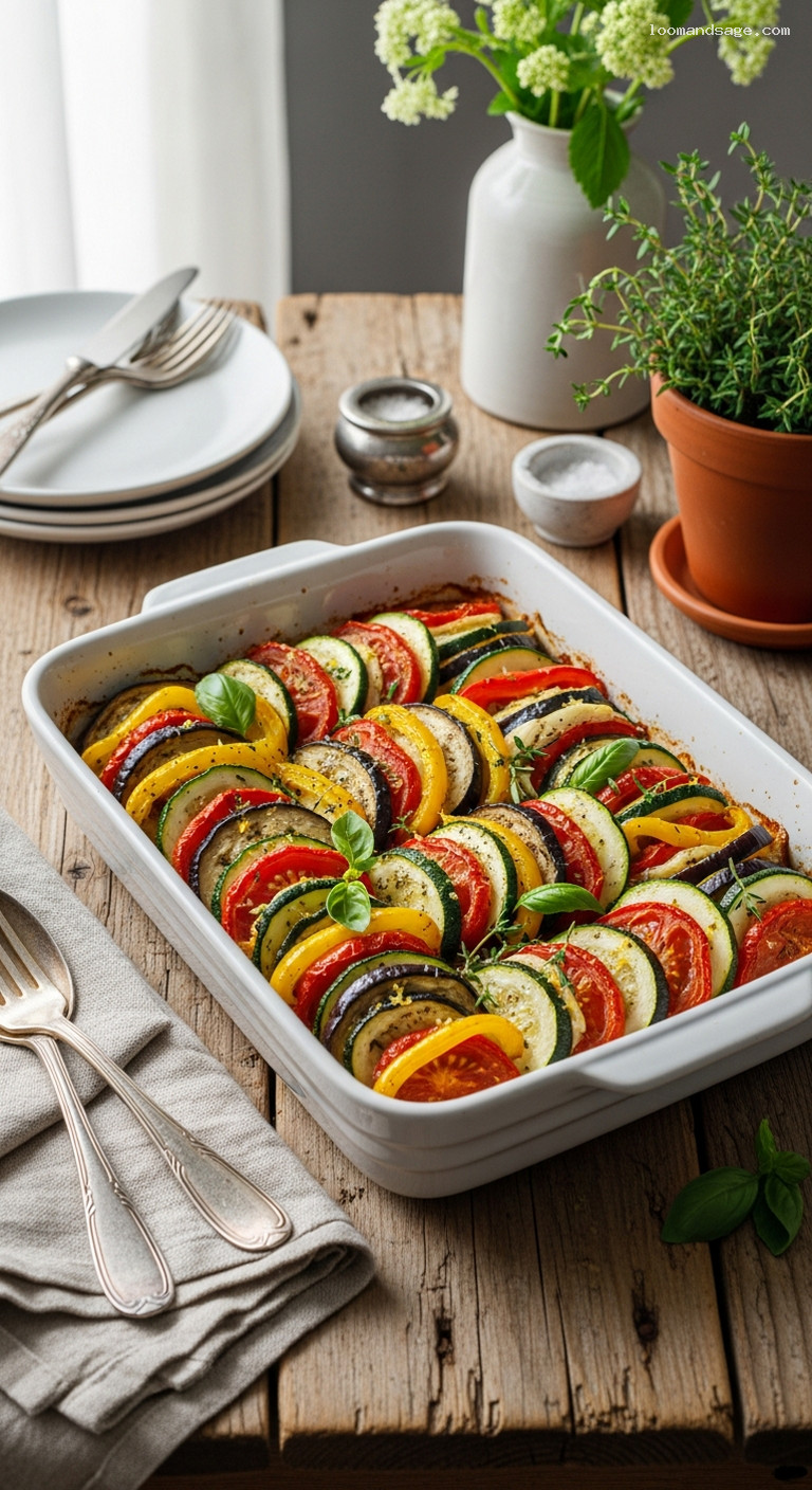 Oven-Baked Ratatouille Casserole with Herbs