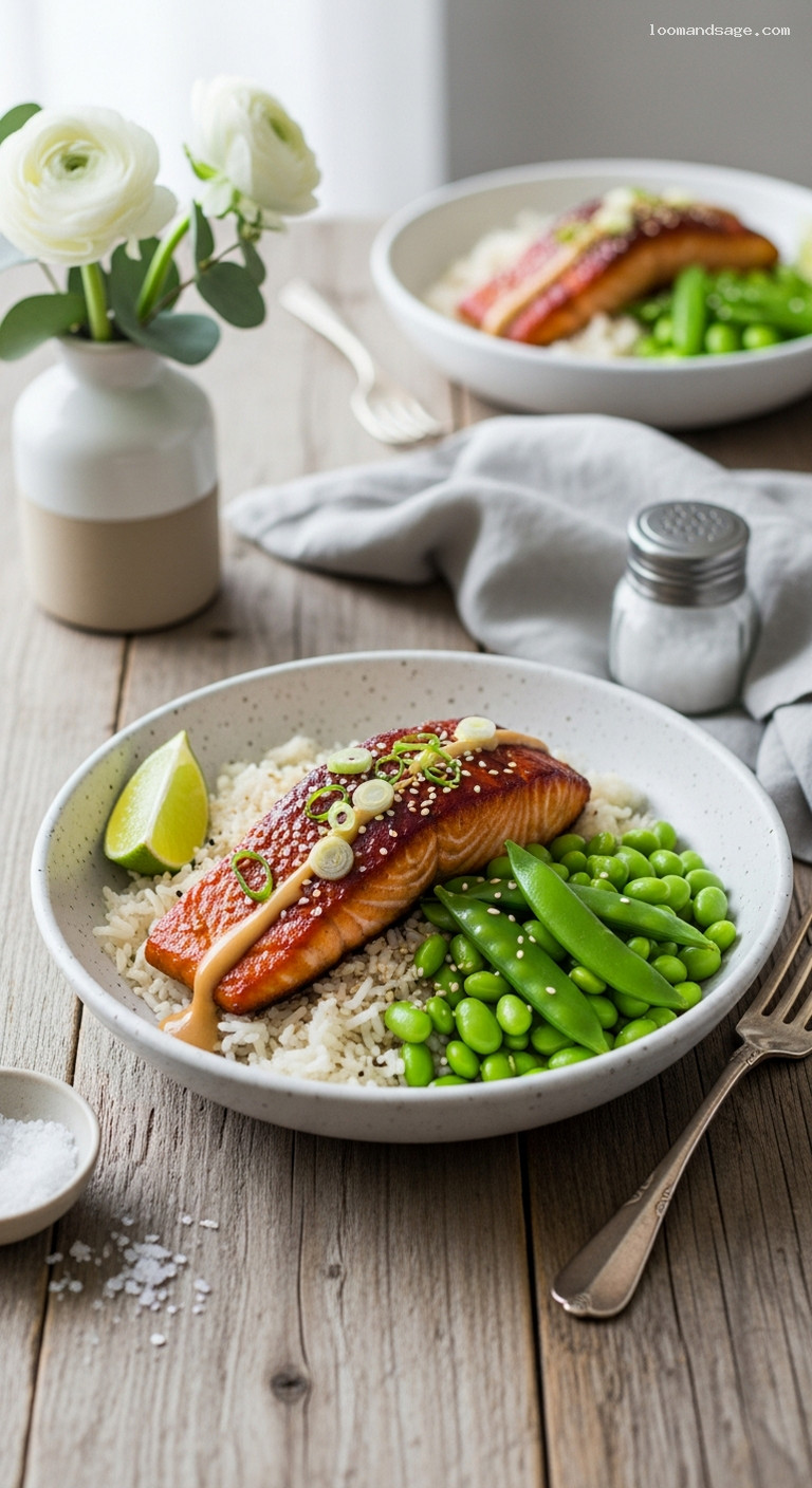 Oven-Baked Teriyaki Salmon Rice Bowls