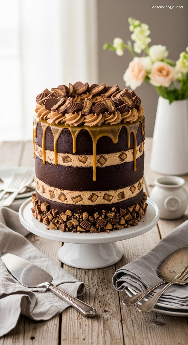 Over-the-Top Chocolate Peanut Butter Cup Layer Cake