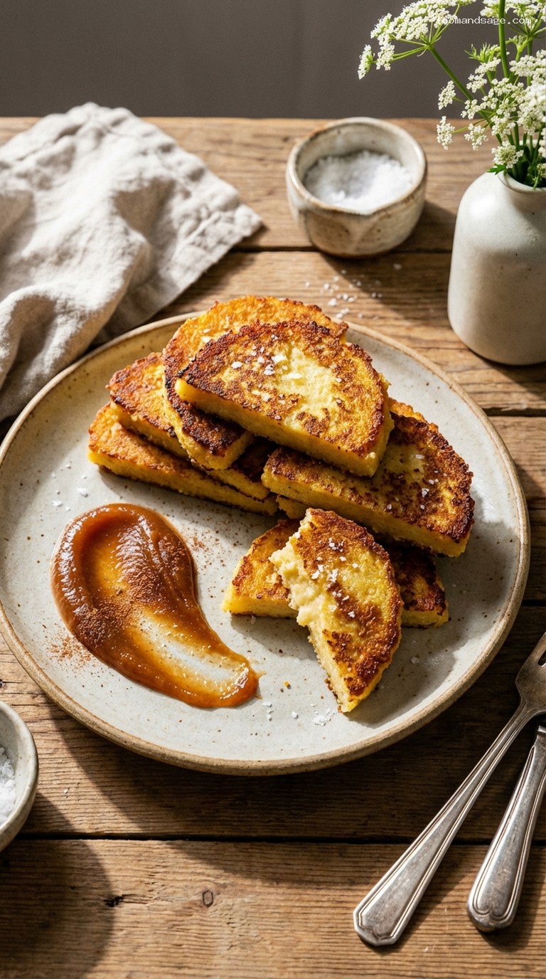Pan-Fried Cornmeal Mush with Spiced Apple Butter