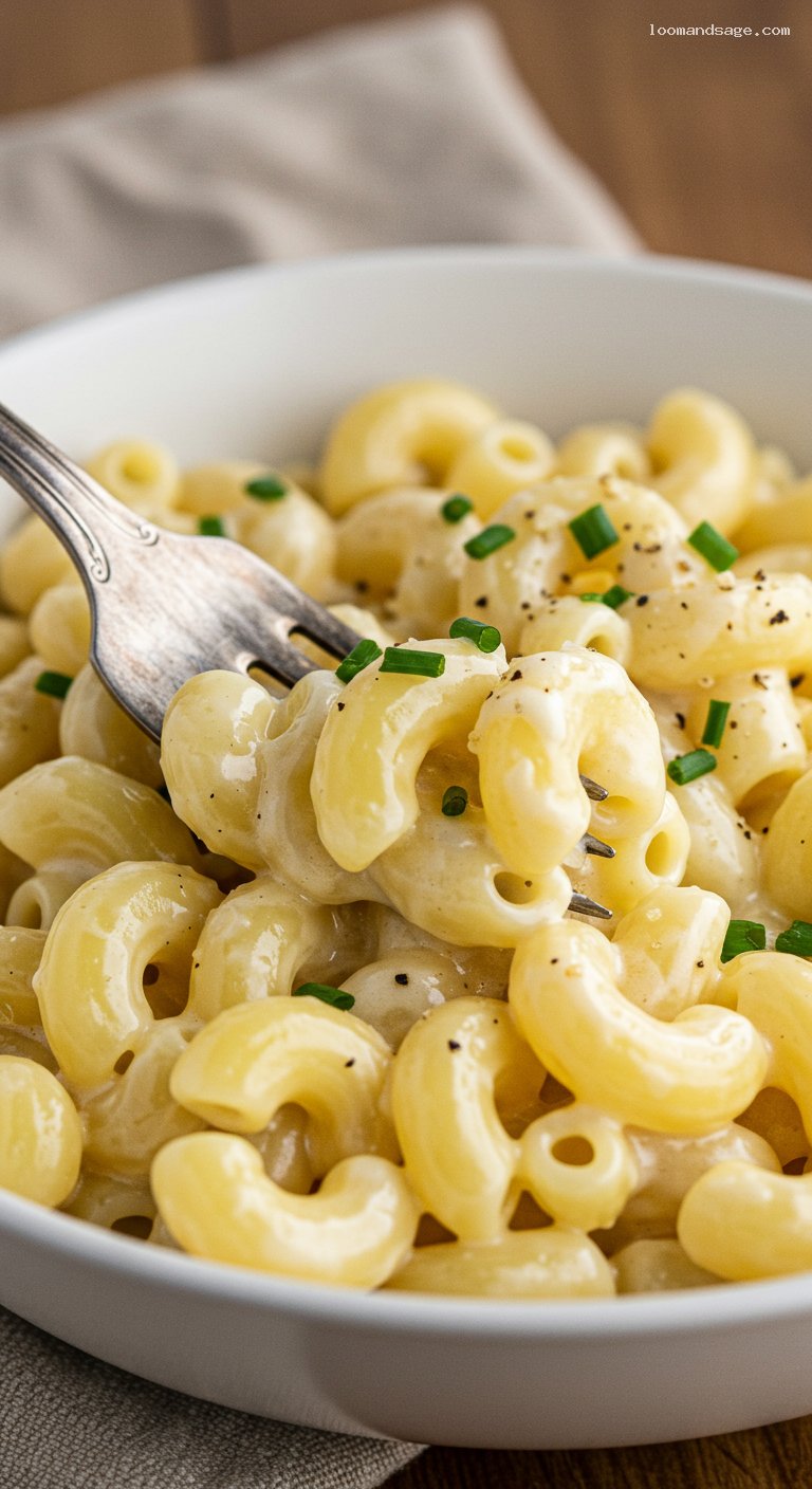 Panera-Style Mac and Cheese with Silky White Cheddar – Closeup