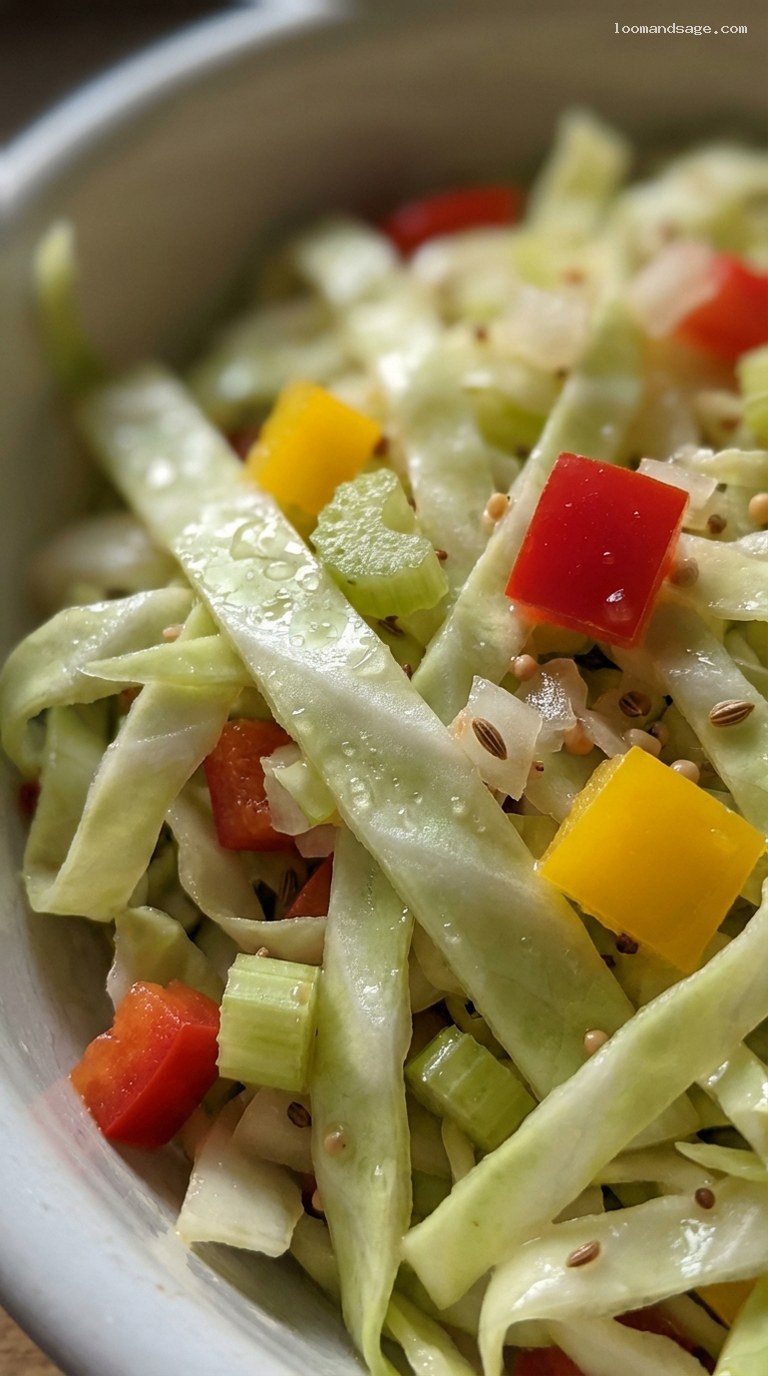 Pennsylvania Dutch Pepper Cabbage Slaw – Closeup