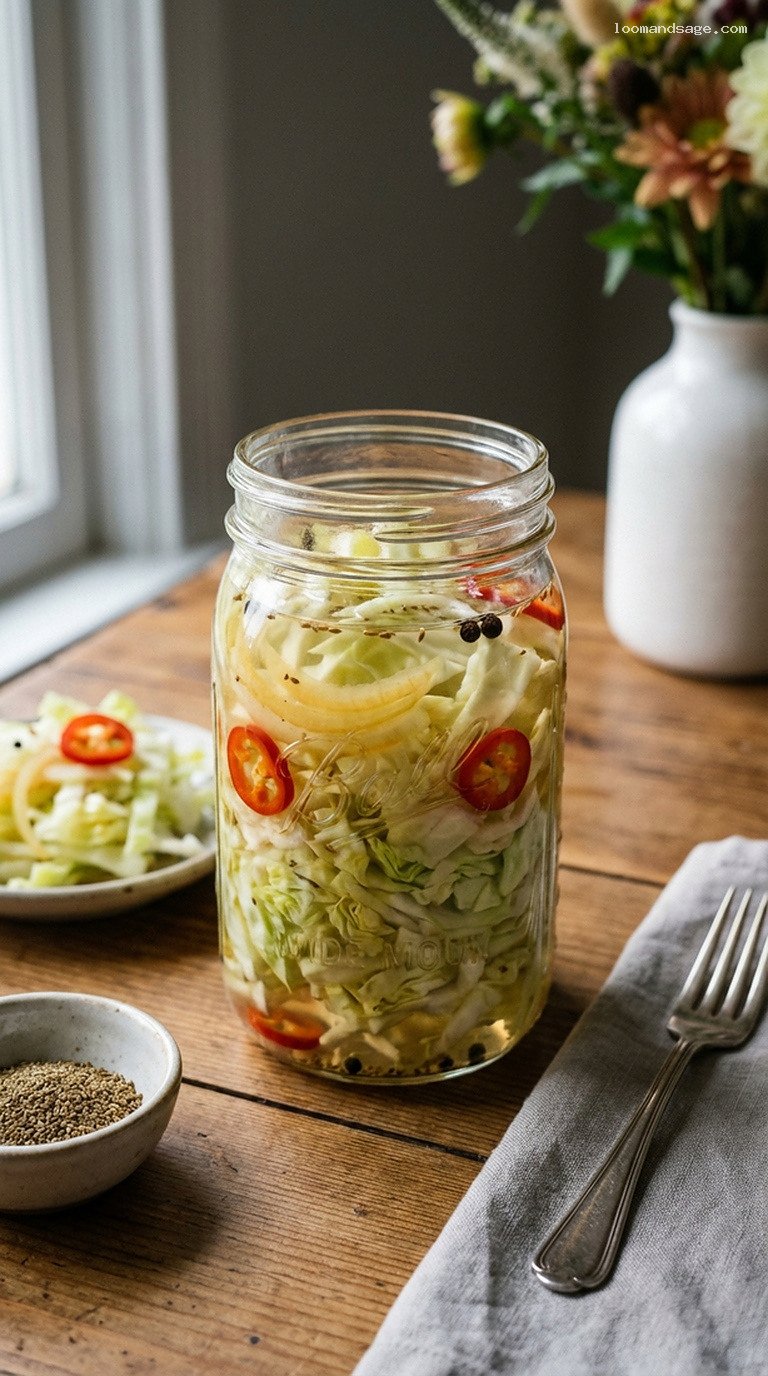Pickled Cabbage Cores with Celery Seed and Chili