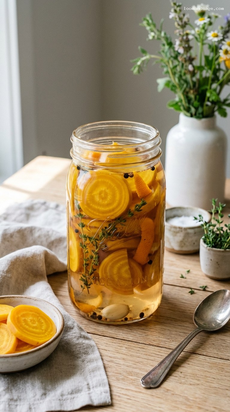 Pickled Golden Beets With Thyme and Orange