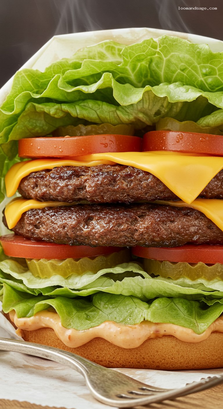 Protein-Style Double-Double (In-N-Out Copycat) – Closeup