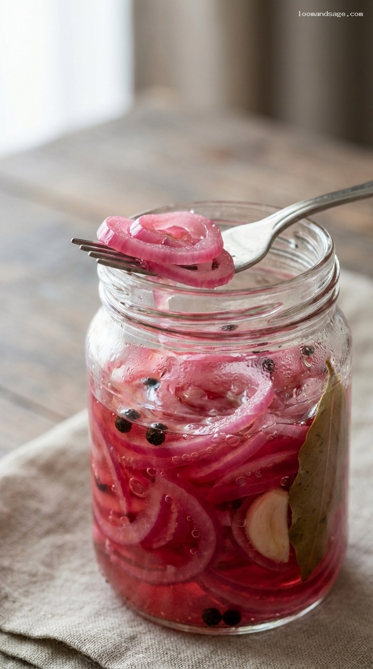 Quick Pickled Red Onions for Tacos and Salads – Closeup