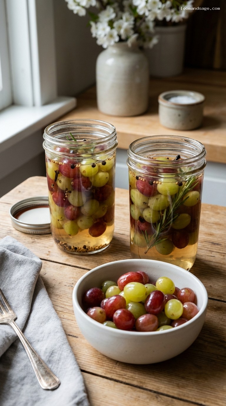Rosemary and Clove Pickled Grapes