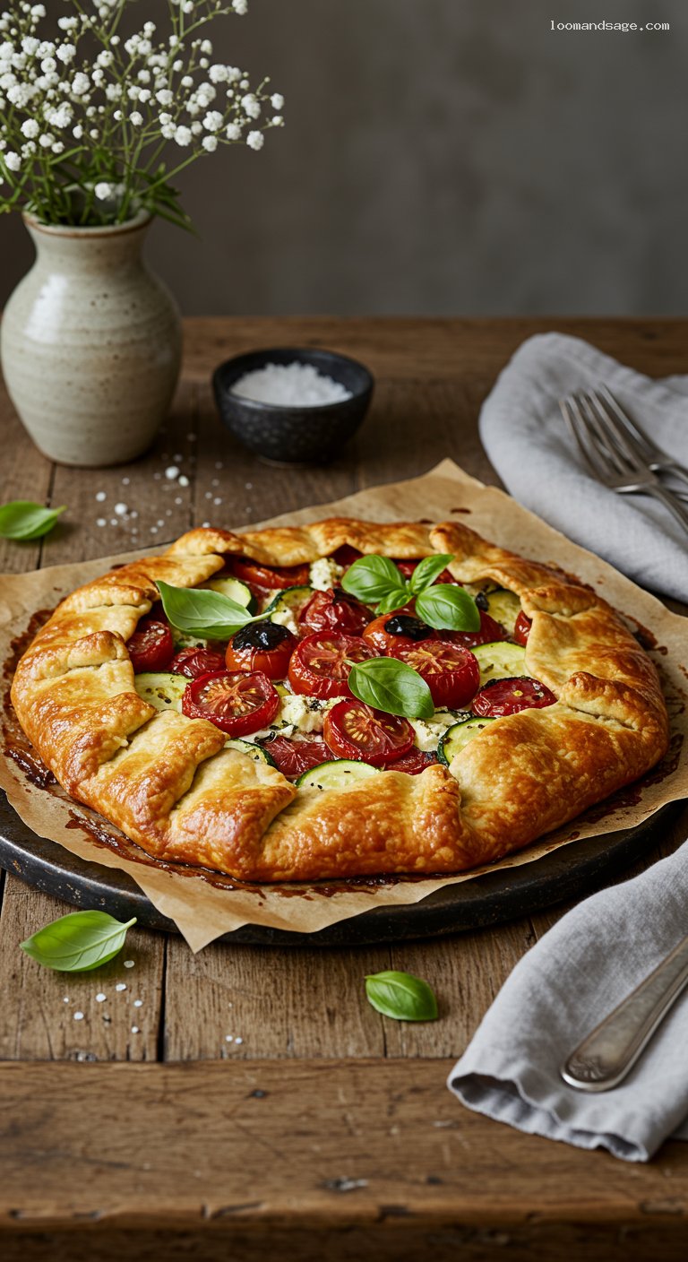 Rustic Summer Vegetable Galette with Herbed Ricotta