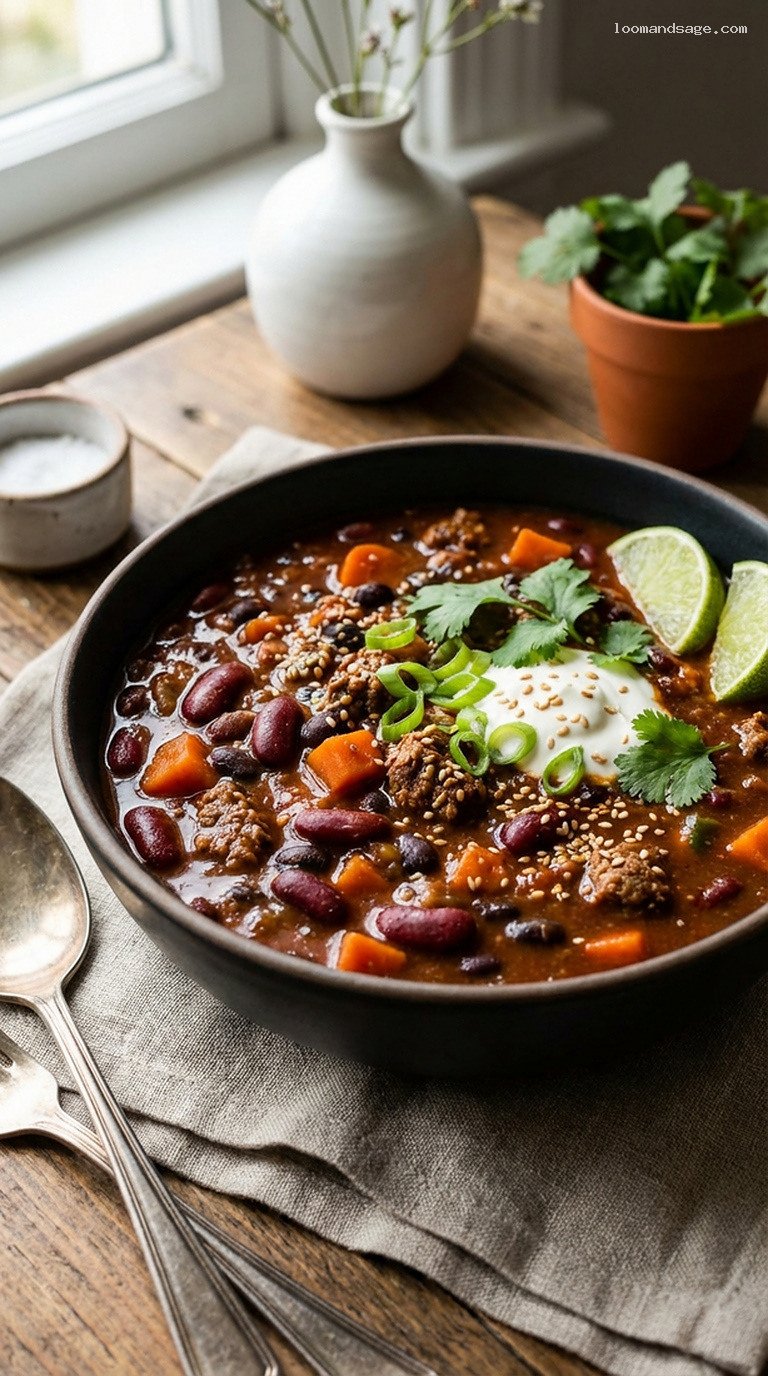 Sesame Ginger Beef Chili With Asian Flair