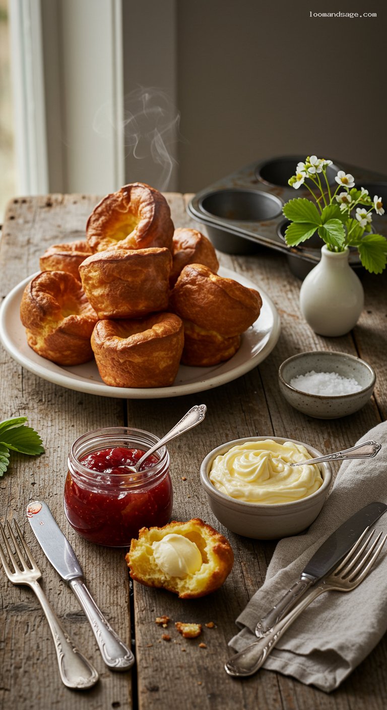 Sky-High Popovers with Whipped Honey Butter and Jam