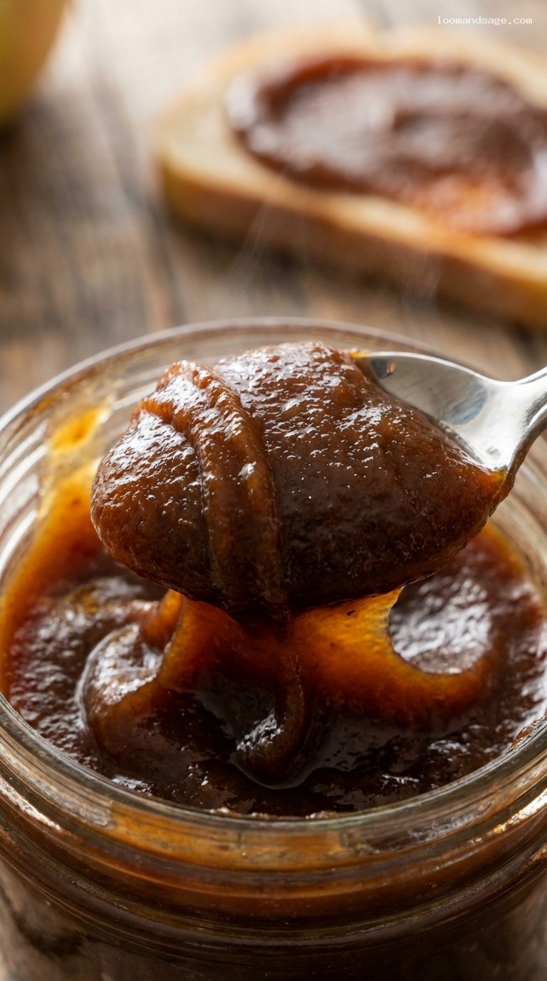 Slow-Cooked Amish Apple Butter With Deep Caramelized Spice – Closeup