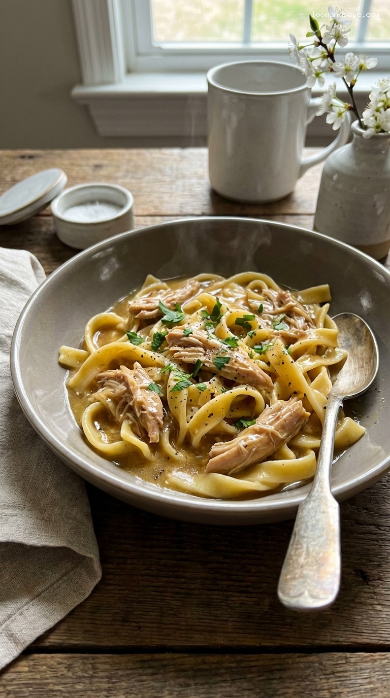Slow-Simmered Chicken and Handmade Egg Noodles