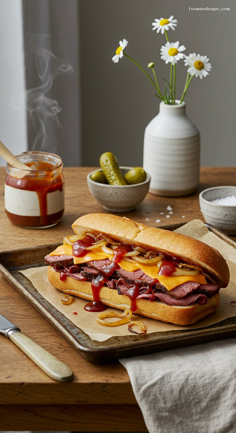 Smokehouse Beef and Cheddar Brisket Sub (Copycat)