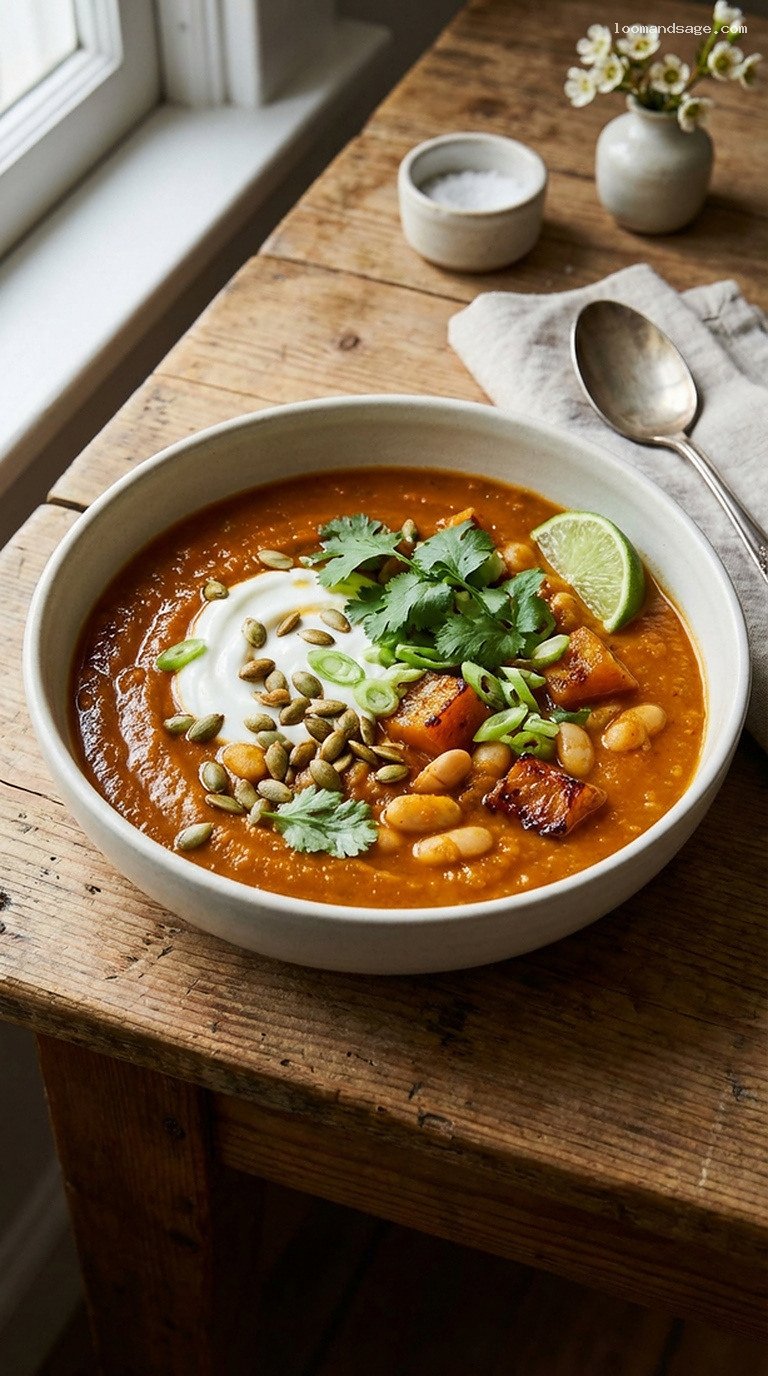 Smoky Chipotle Butternut and White Bean Chili