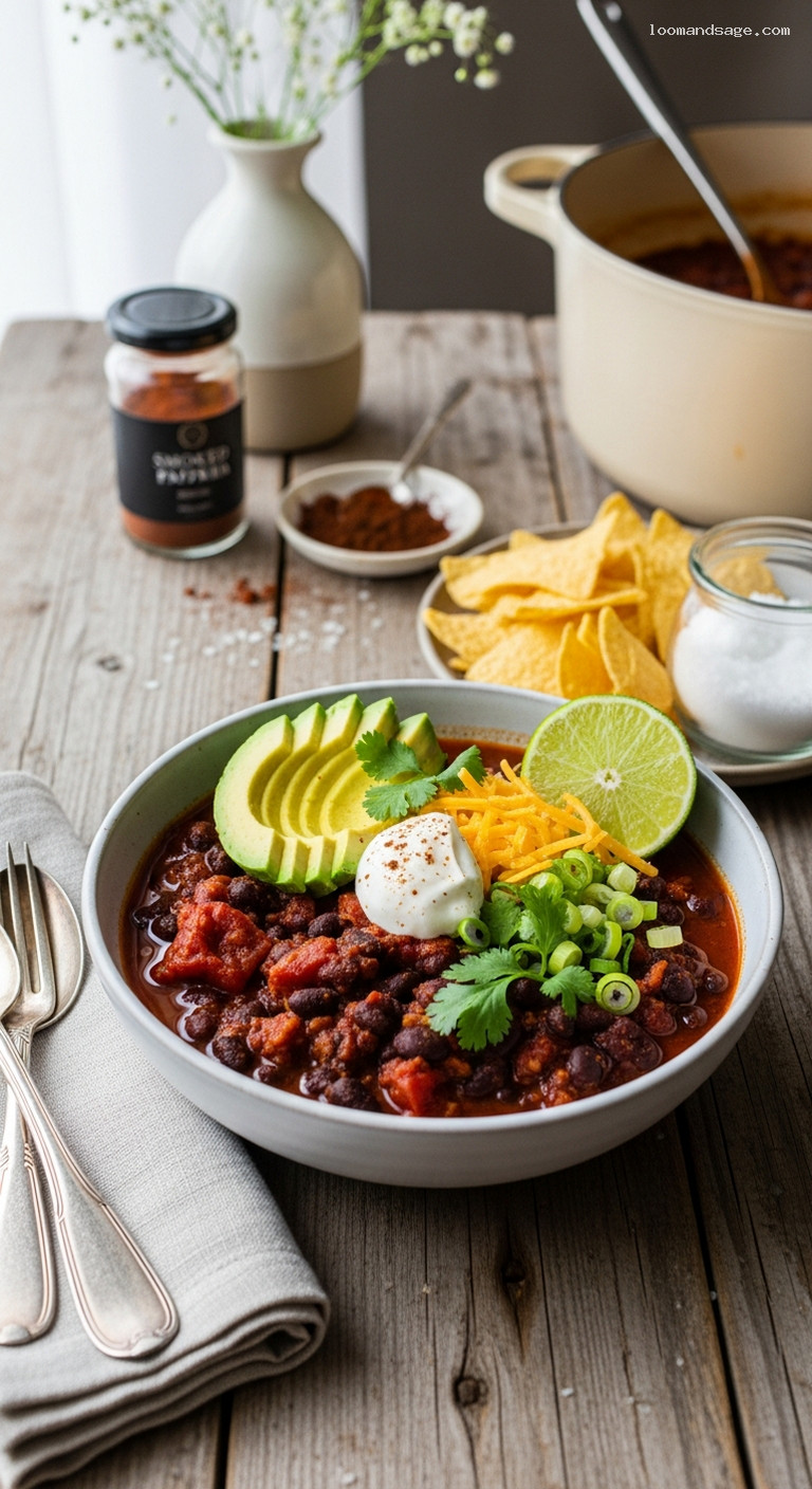 Smoky Cocoa Black Bean Chili With Chipotle