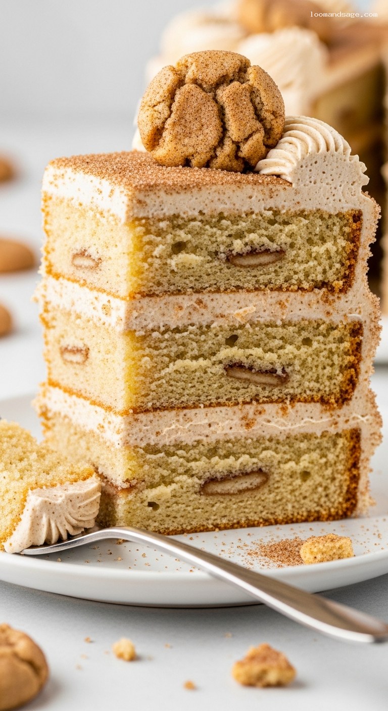 Snickerdoodle Layer Cake with Cinnamon Buttercream Frosting – Closeup