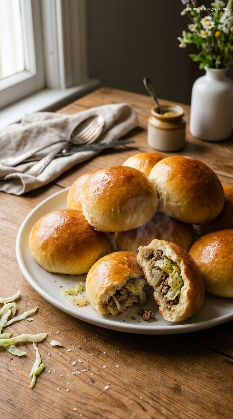 Soft Bierocks with Savory Beef and Cabbage Filling