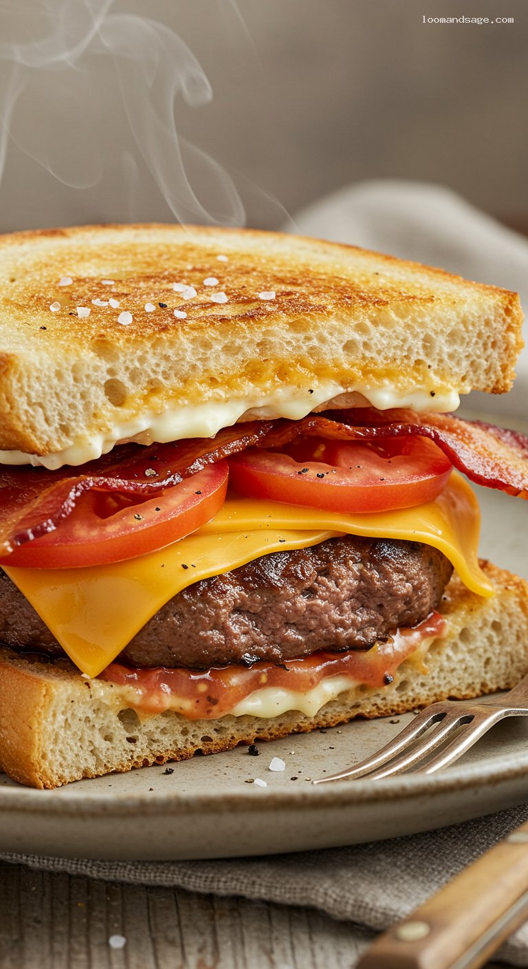 Sourdough Jack Copycat Burger with Bacon and Cheese – Closeup