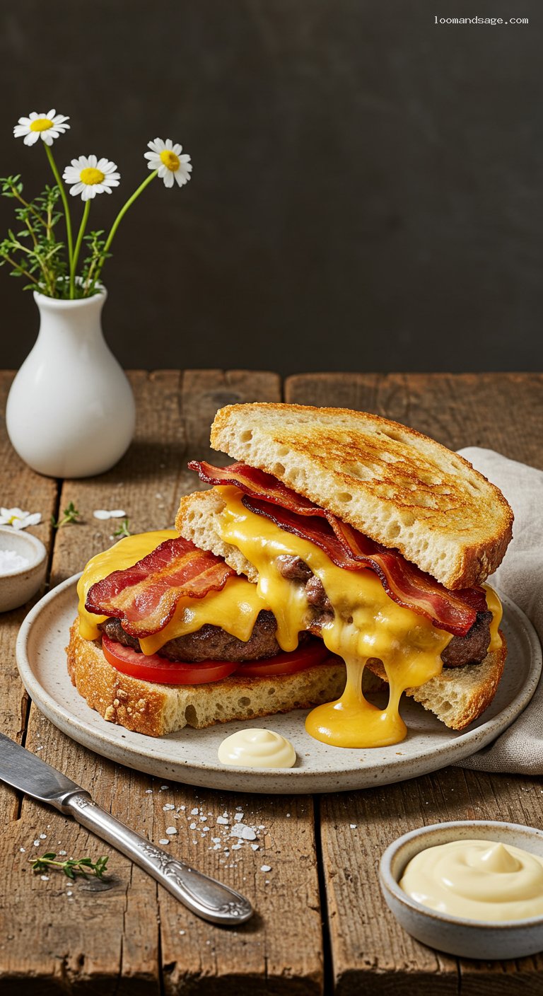 Sourdough Jack Copycat Burger with Bacon and Cheese