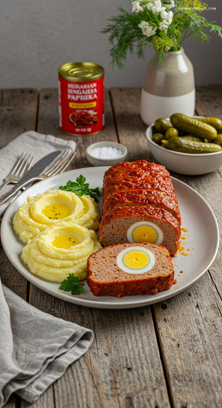 Stefánia Vagdalt (Hungarian Egg-Stuffed Meatloaf)