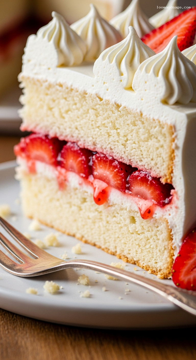 Strawberry Shortcake Layer Cake – Closeup