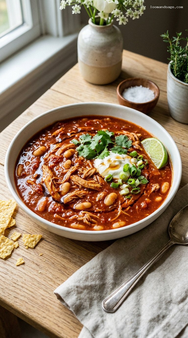 Sweet and Smoky Maple Chipotle Chicken Chili