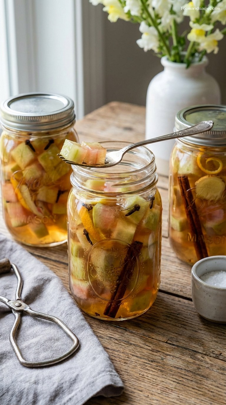 Sweet and Spiced Southern Pickled Watermelon Rind