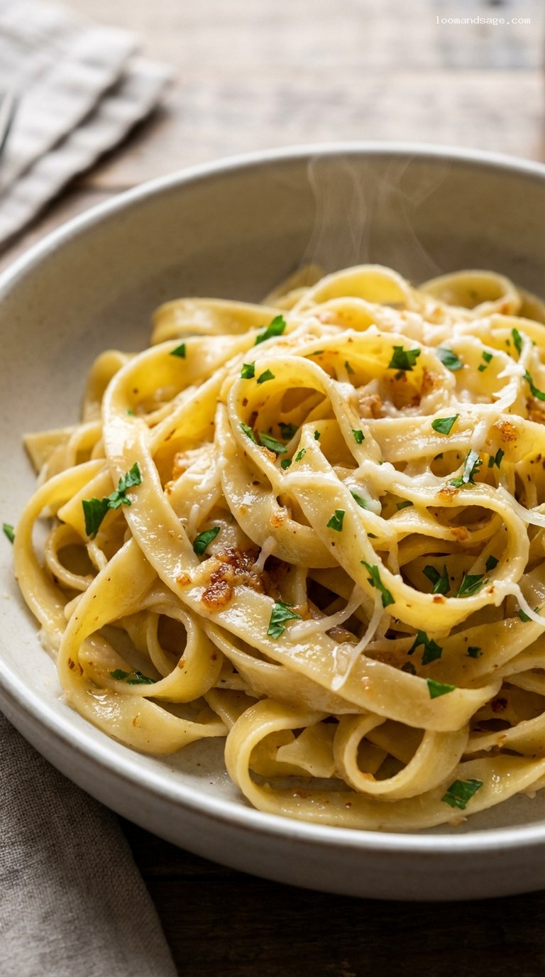 Tender Homemade Noodles with Nutty Browned Butter – Closeup