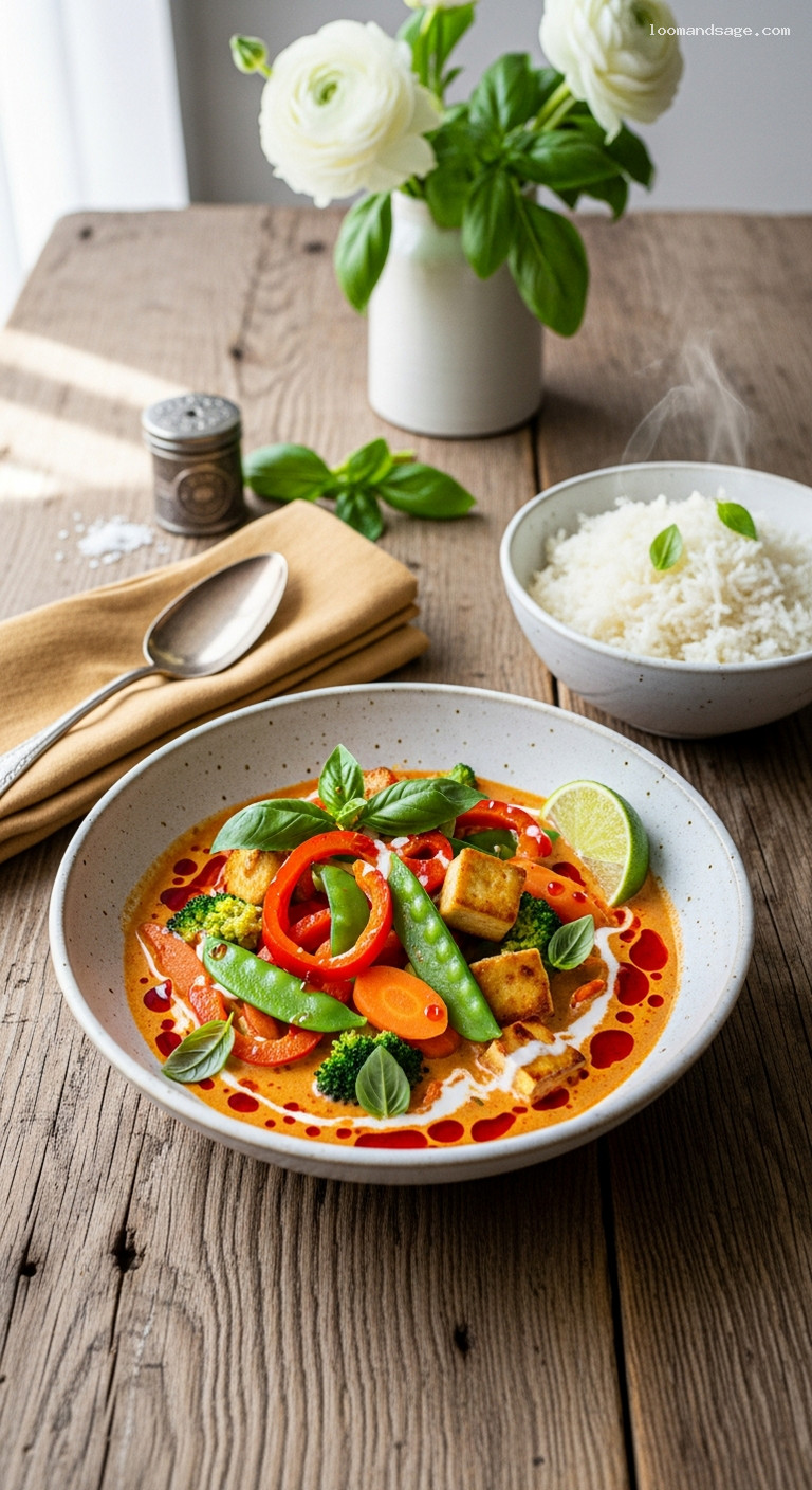 Thai Red Curry with Tofu and Vegetables