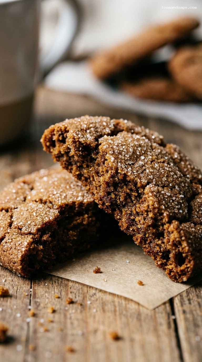 Thin Crackly Molasses Ginger Snaps – Closeup
