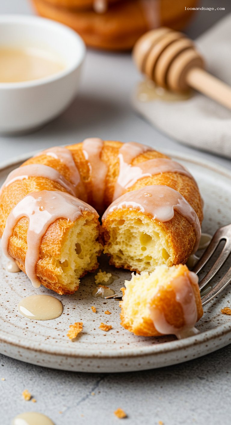 Tim Hortons Honey Crullers with Vanilla Honey Glaze – Closeup
