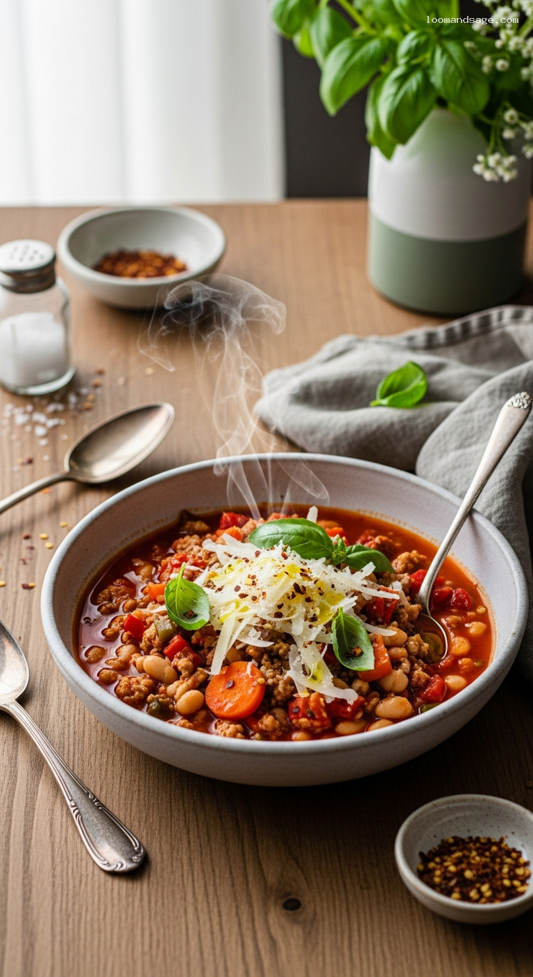 Tomato Basil Turkey Chili With Cannellini Beans