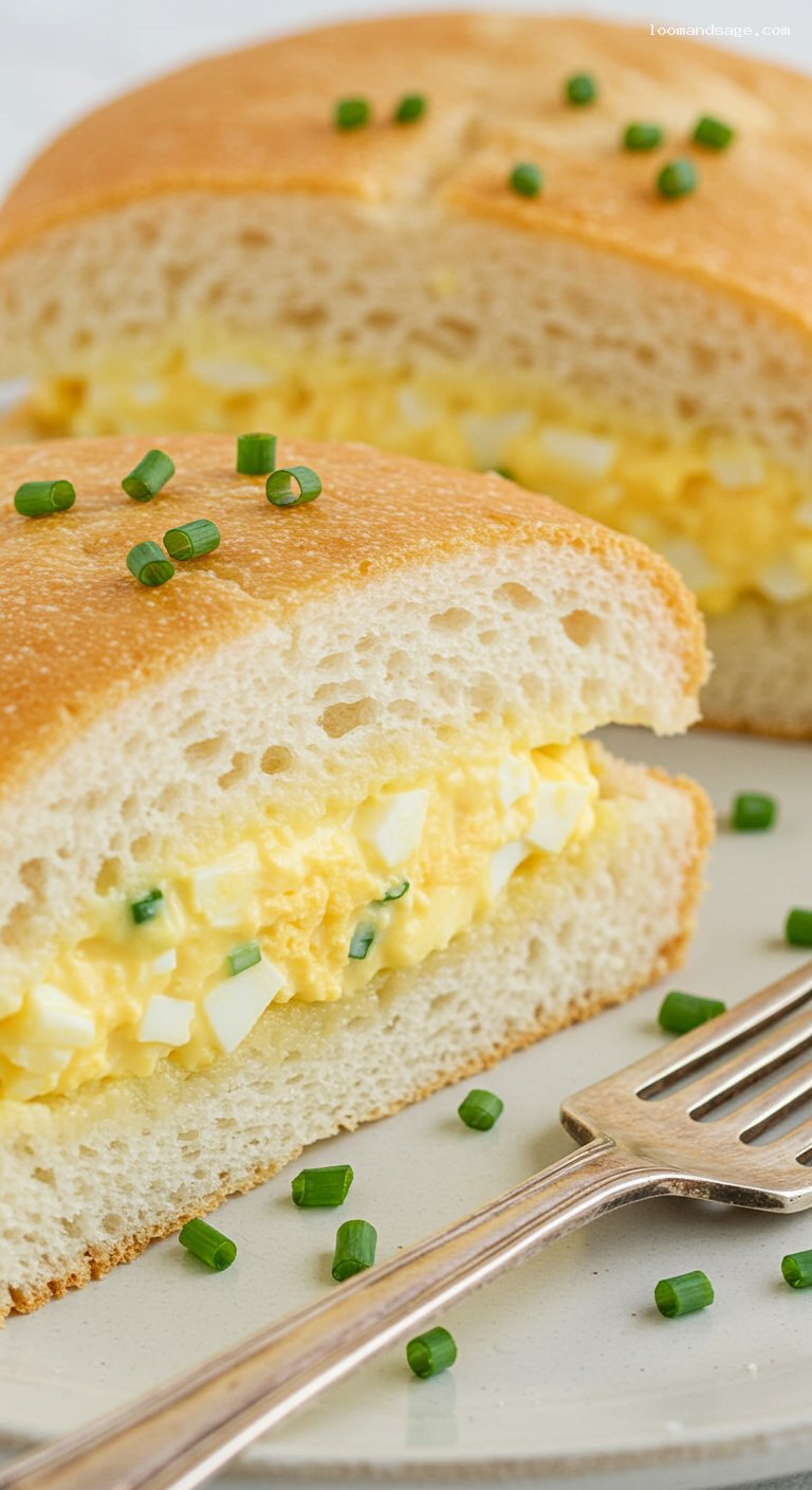 Ultra-Creamy Tamago Sando on Fluffy Milk Bread – Closeup
