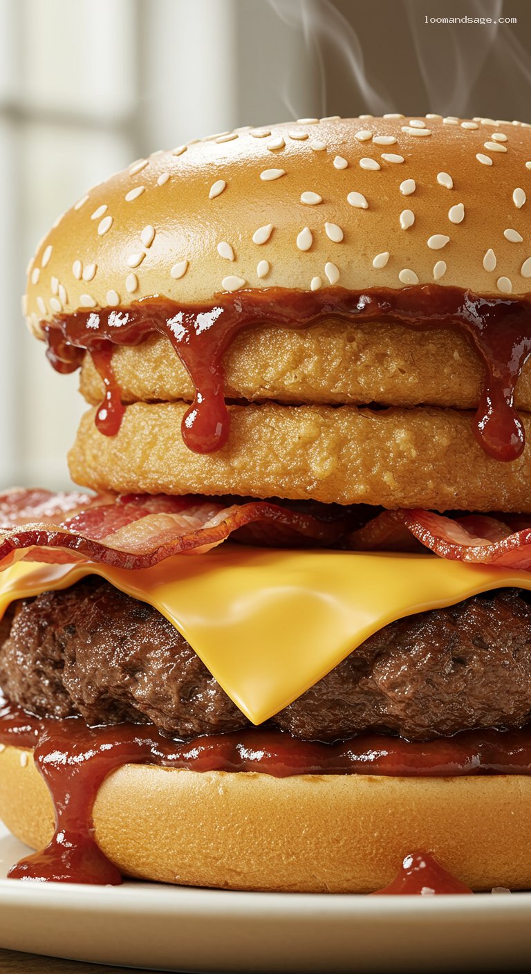 Western Bacon Cheeseburger Copycat Recipe – Closeup