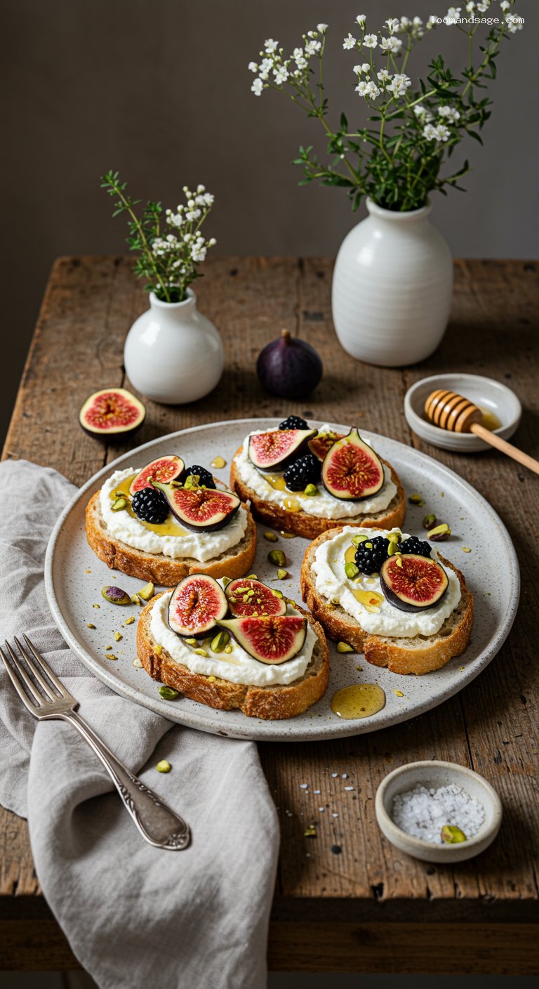 Whipped Ricotta Toast with Honey and Figs