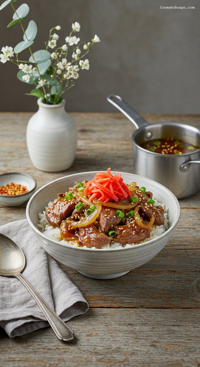 Yoshinoya-Style Gyudon (Beef Bowl)
