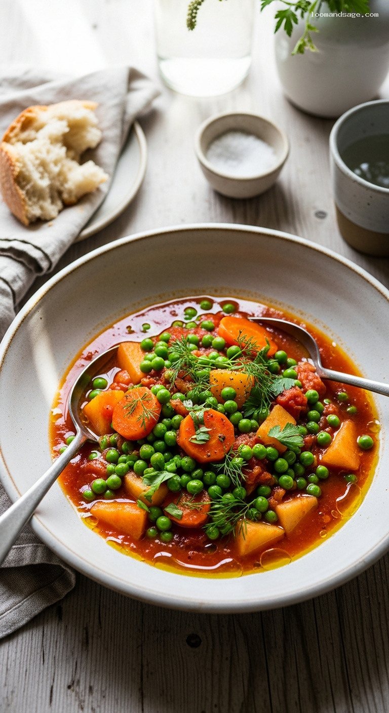 Arakás Laderos: Greek Stewed Green Peas With Dill