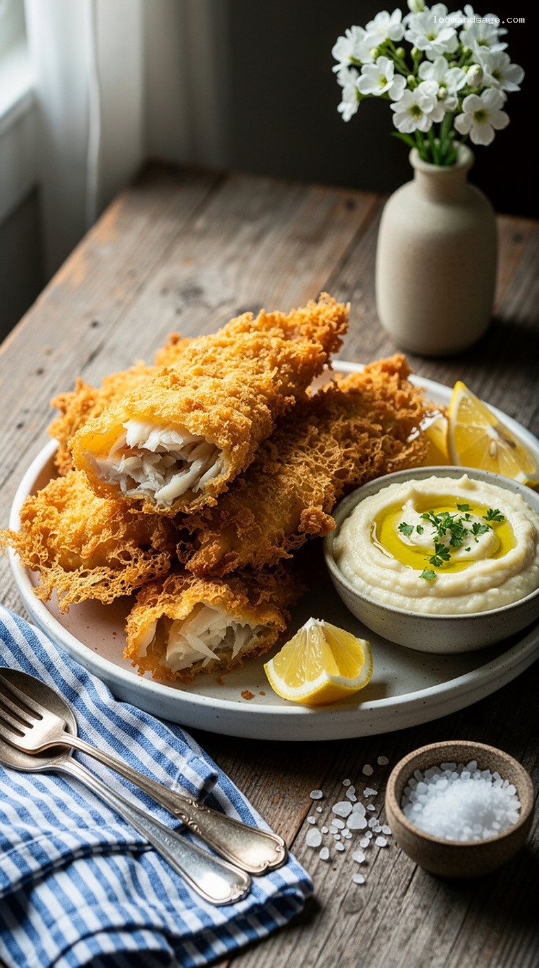 Bakaliaros Skordalia: Crispy Fried Salt Cod With Garlic Dip