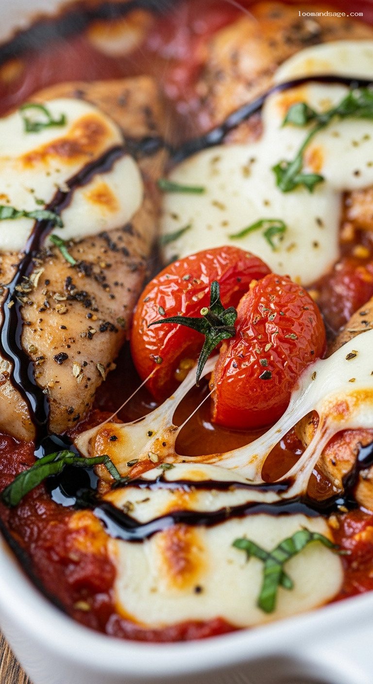 Balsamic Chicken and Roasted Tomato Pizza – Closeup